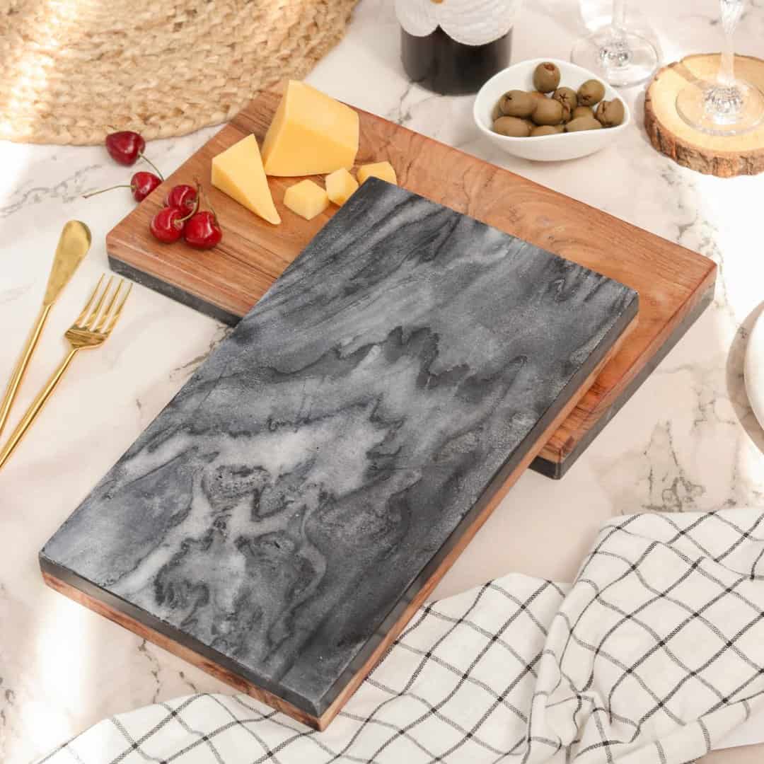 3 Mason Marble + Wood Reversible Cutting Board - Image 1