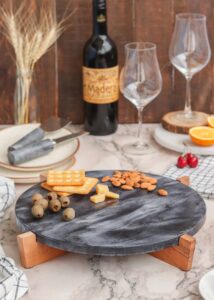 Mason Round Marble Board & Acacia Wood Stand