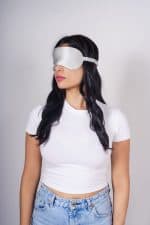 Luna Silver Silk Eye Mask - Image 4