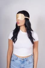 Champagne Gold Silk Eye Mask - Image 3