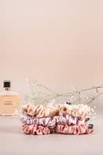Rose Gold Silk Scrunchies - Pack of 3 - Image 4