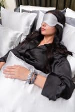 Luna Silver Silk Eye Mask