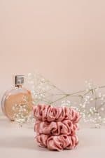 Rose Gold Silk Scrunchies - Pack of 3 - Image 7