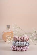 Mocha Gold Silk Scrunchies - Pack of 3 - Image 7