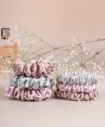 Mocha Gold Silk Scrunchies - Pack of 3 - Image 3