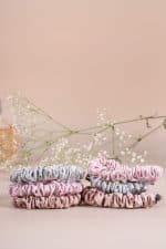 Mocha Gold Silk Scrunchies - Pack of 3 - Image 10