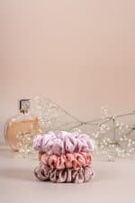 Pixie Pink Silk Scrunchies - Pack of 3 - Image 6