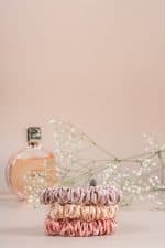 Champagne Gold Silk Scrunchies - Pack of 3 - Image 8