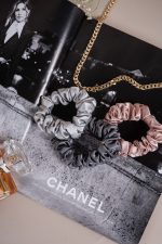 Luna Silver Silk Scrunchies - Pack of 3