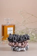 Luna Silver Silk Scrunchies - Pack of 3 - Image 7