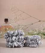 Luna Silver Silk Scrunchies - Pack of 3 - Image 2