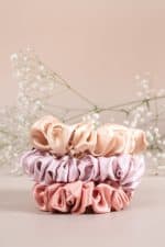 Rose Gold Silk Scrunchies - Pack of 3 - Image 9